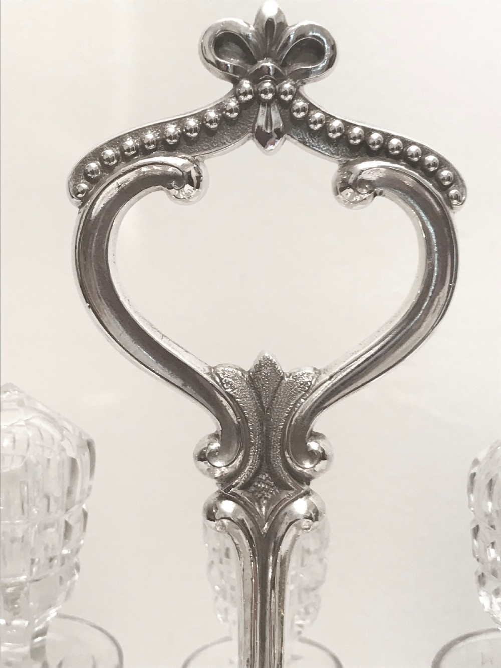 Antique silver plated 6 bottle cruet by Martin Hall & Co c1880 View III