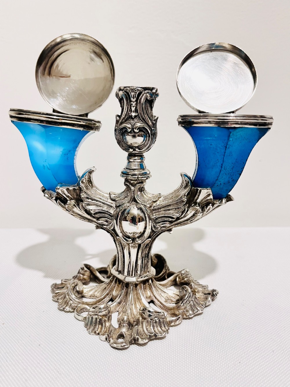 Fabulous silver plated double inkstand by Elkington & Company c1870 View III