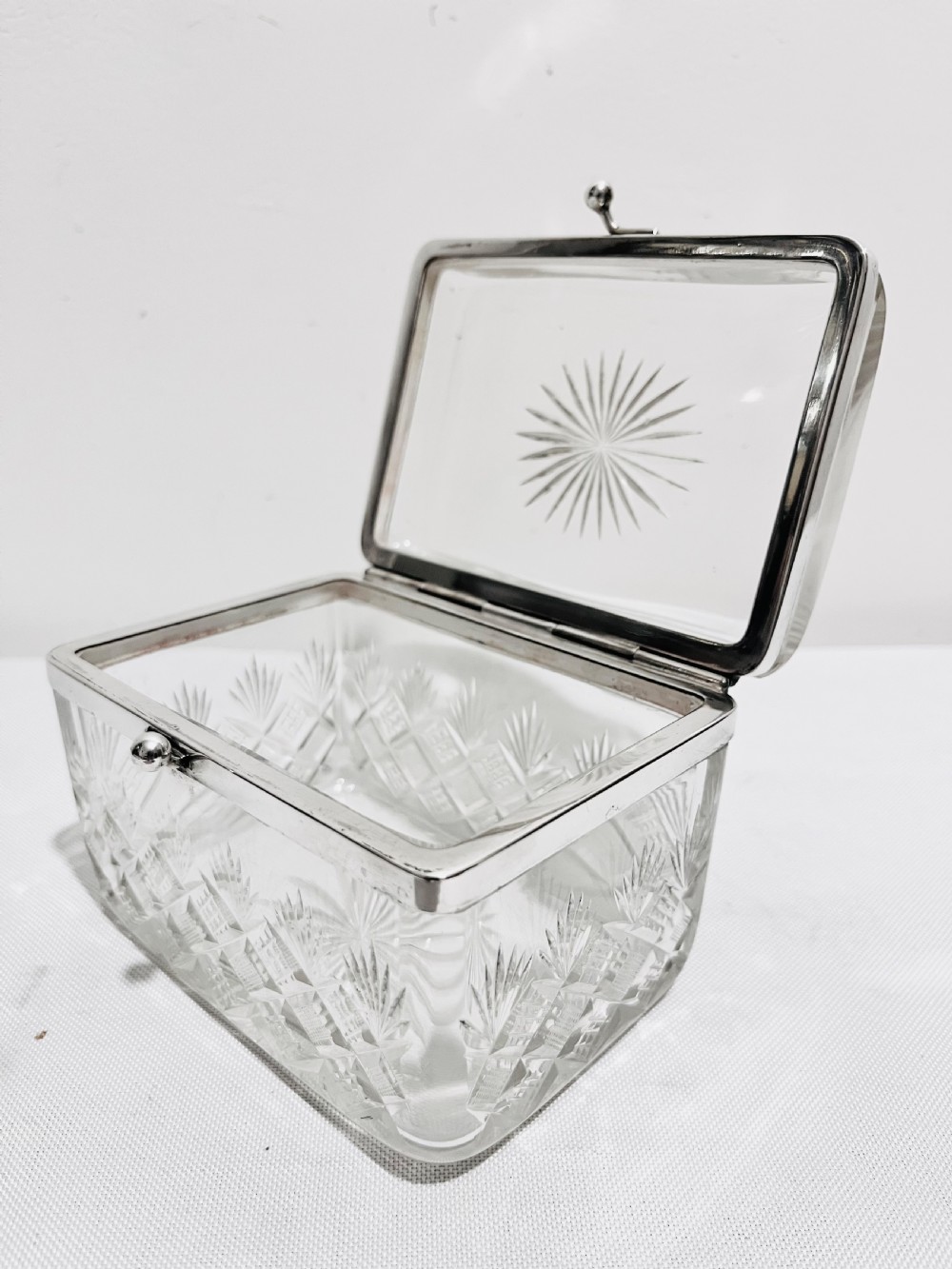 Handsome glass & silver plated box by WMF c1900