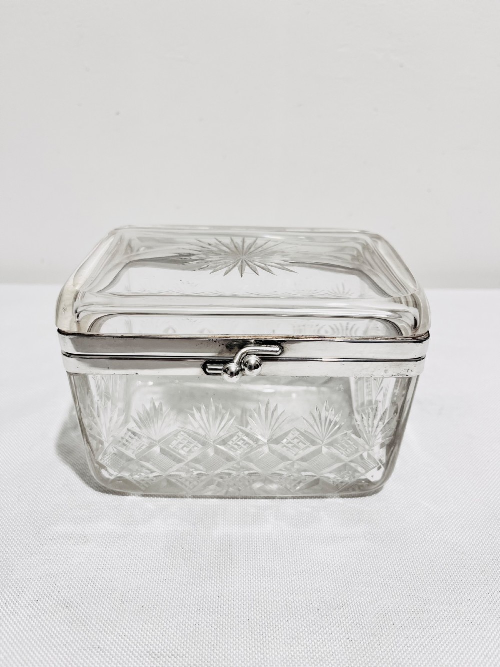 Handsome glass & silver plated box by WMF c1900 View II