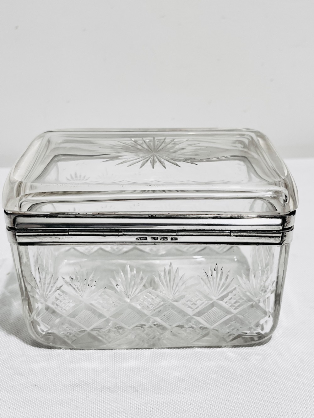 Handsome glass & silver plated box by WMF c1900 View IV