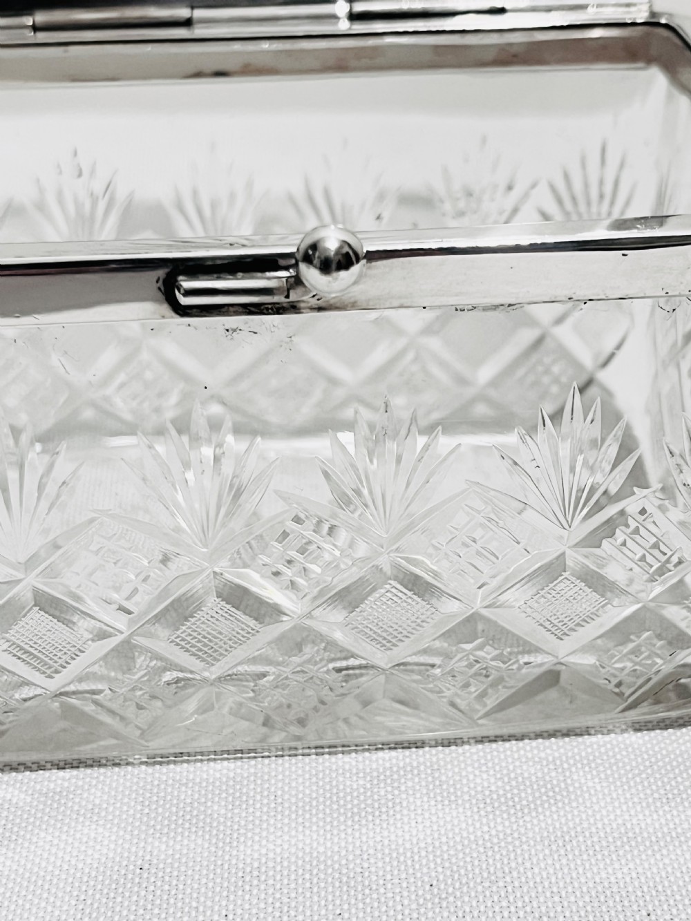 Handsome glass & silver plated box by WMF c1900 View VI