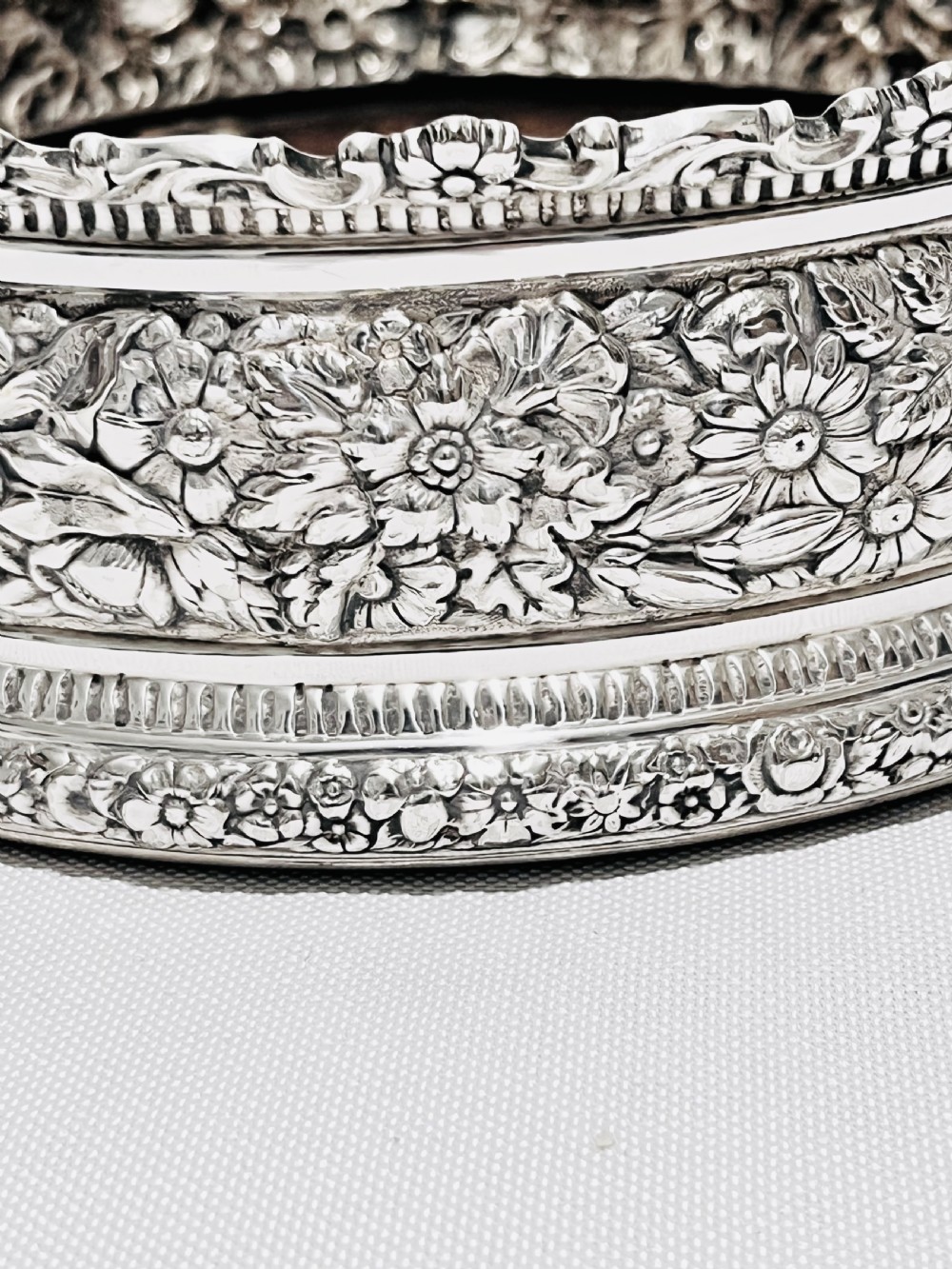 Pair of antique silver plated coasters by Tiffany & Co c1880 View V