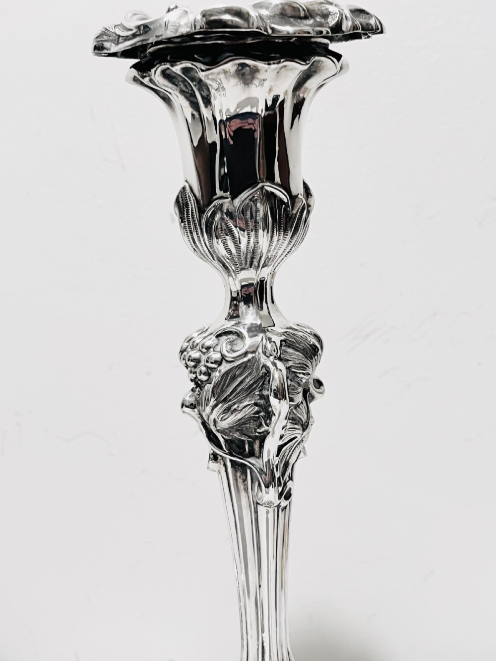 Pair of antique silver plated candlesticks by Elkington & Company View III