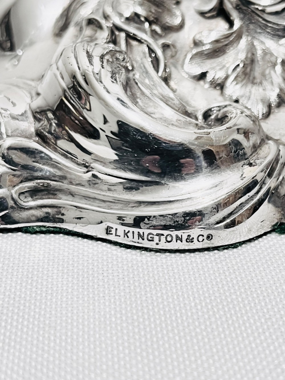 Pair of antique silver plated candlesticks by Elkington & Company View VII
