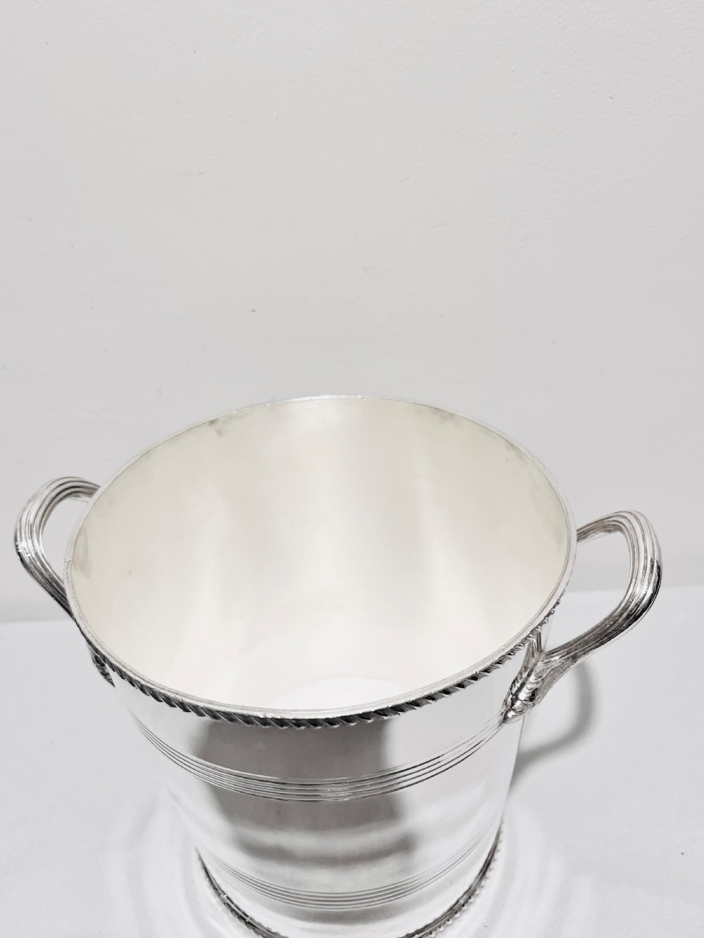 Antique silver plated champagne bucket or wine cooler by Mappin & Webb c1910 View V