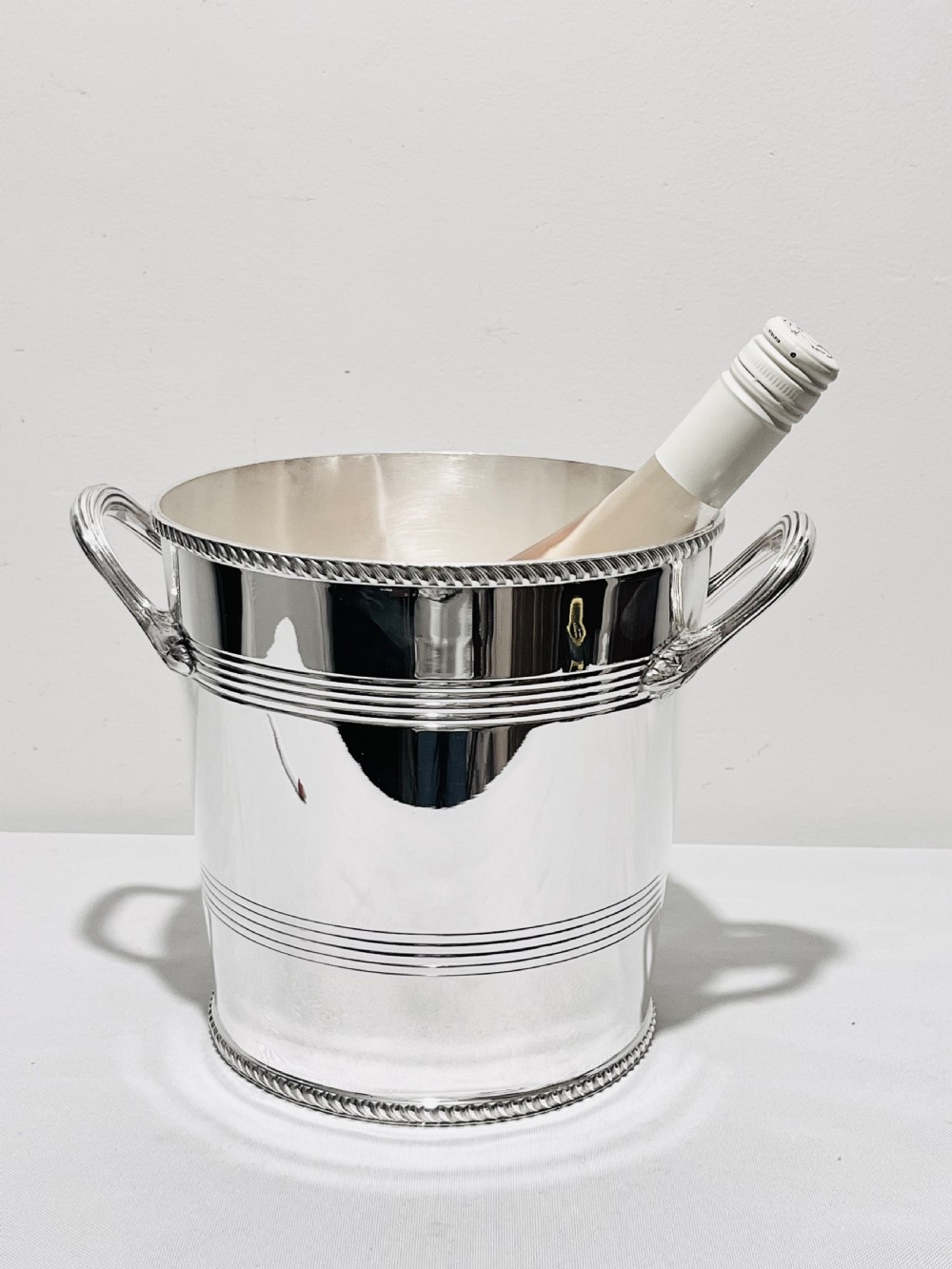 Antique silver plated champagne bucket or wine cooler by Mappin & Webb c1910 View VI