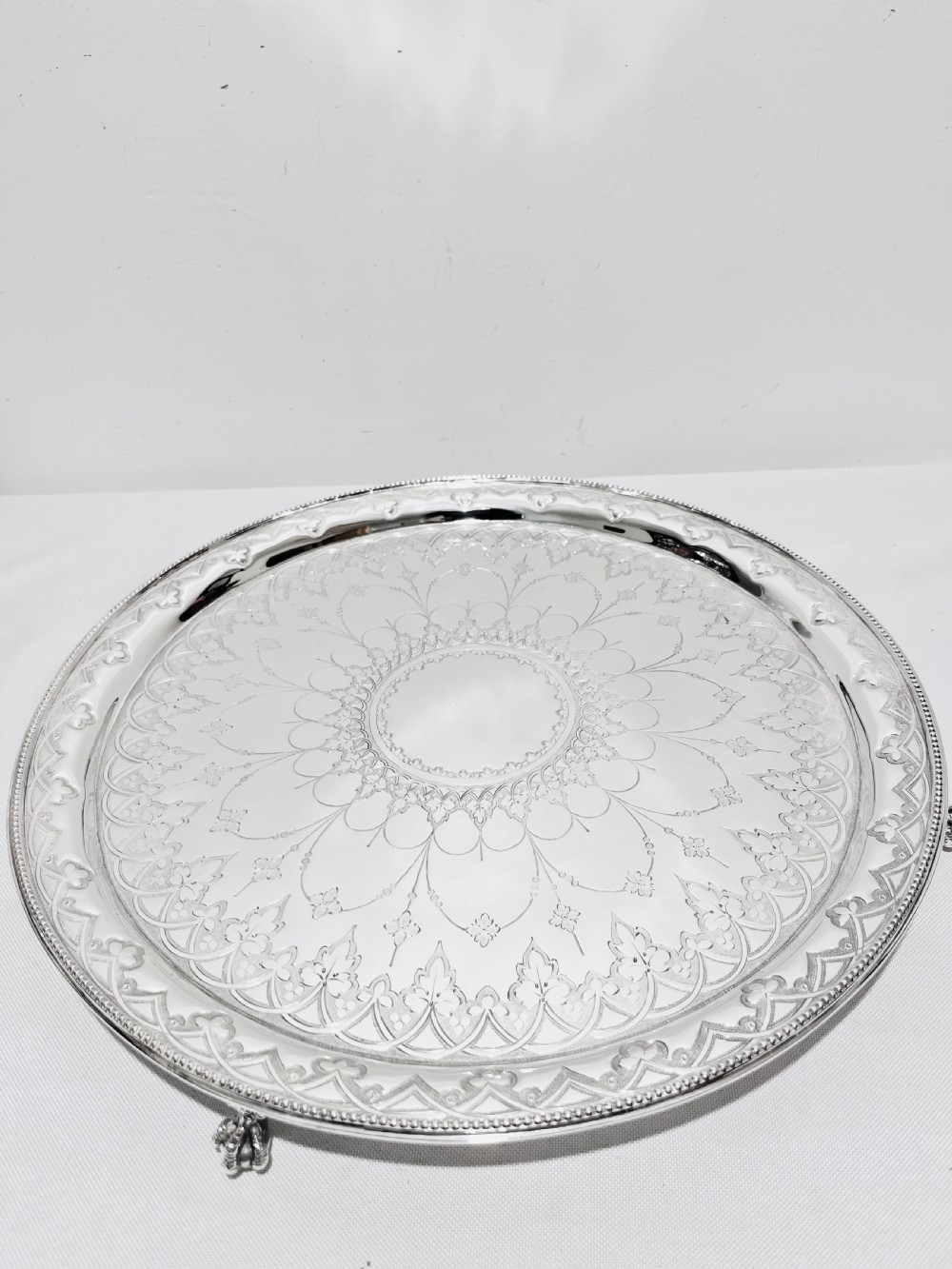 Antique silver plated salver c1880 by Whytock & Sons Dundee Scotland 