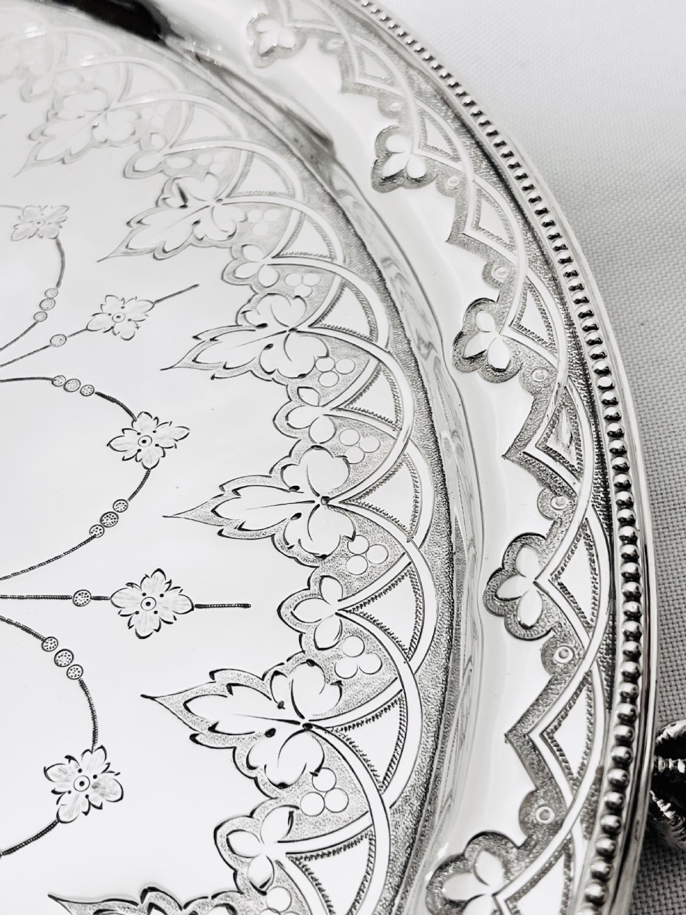 Antique silver plated salver c1880 by Whytock & Sons Dundee Scotland  View II