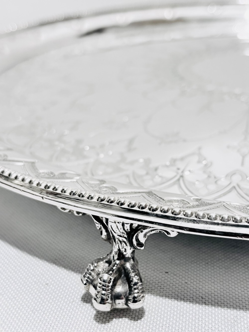 Antique silver plated salver c1880 by Whytock & Sons Dundee Scotland  View V