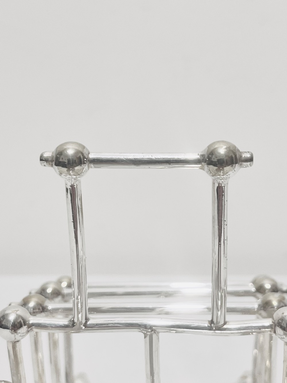 Antique silver plated geometric toast rack by William Hutton & Son c1890 View II