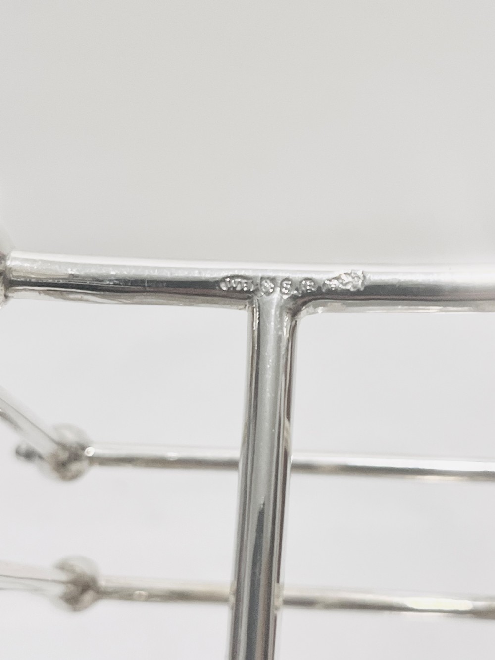 Antique silver plated geometric toast rack by William Hutton & Son c1890 View VI