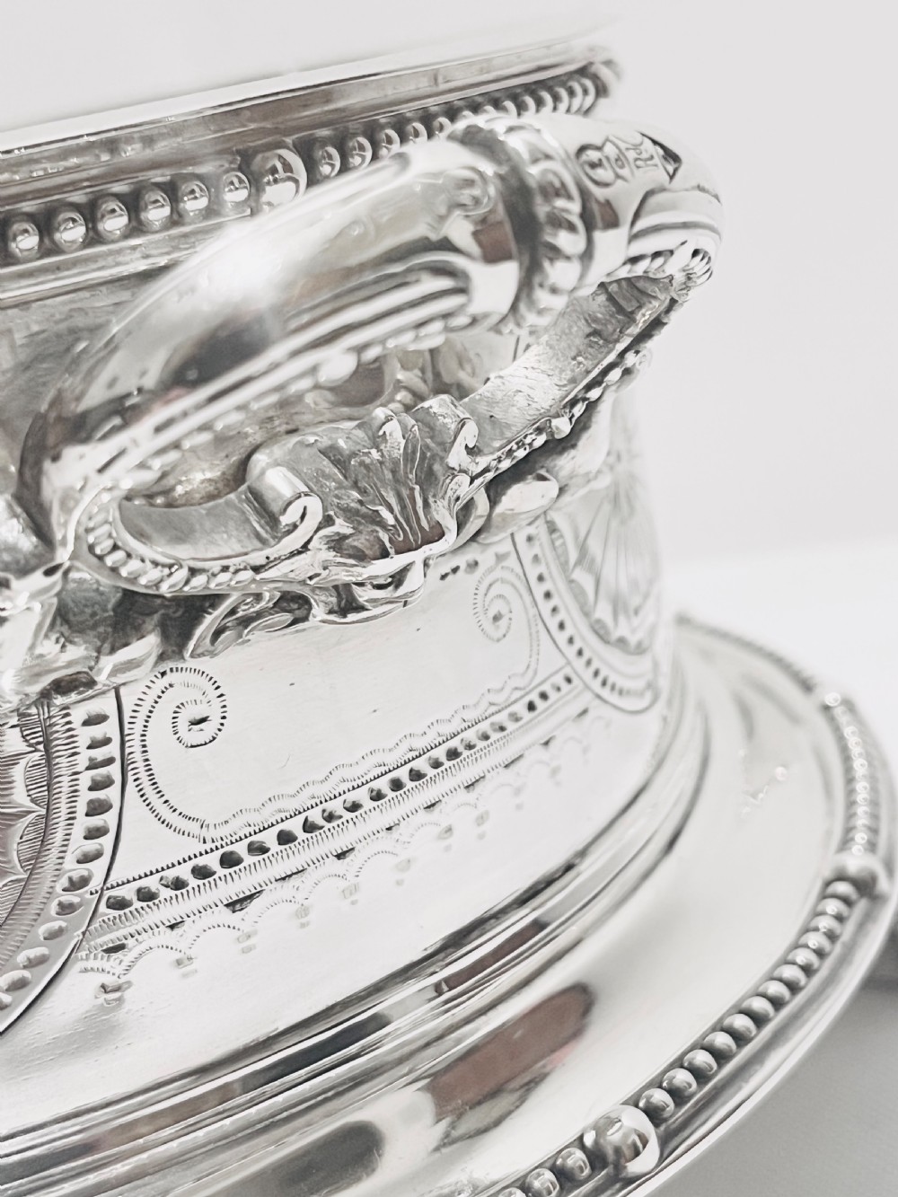 Antique silver plated soufflé dish c1880 by MacKay Cunningham & Co of Edinburgh  View III