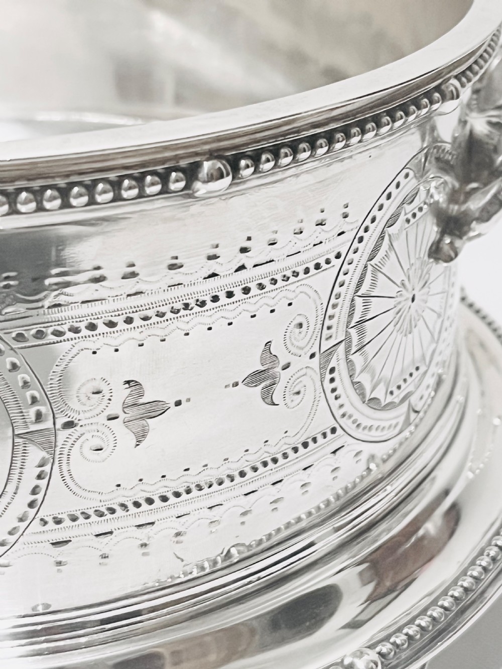 Antique silver plated soufflé dish c1880 by MacKay Cunningham & Co of Edinburgh  View IV
