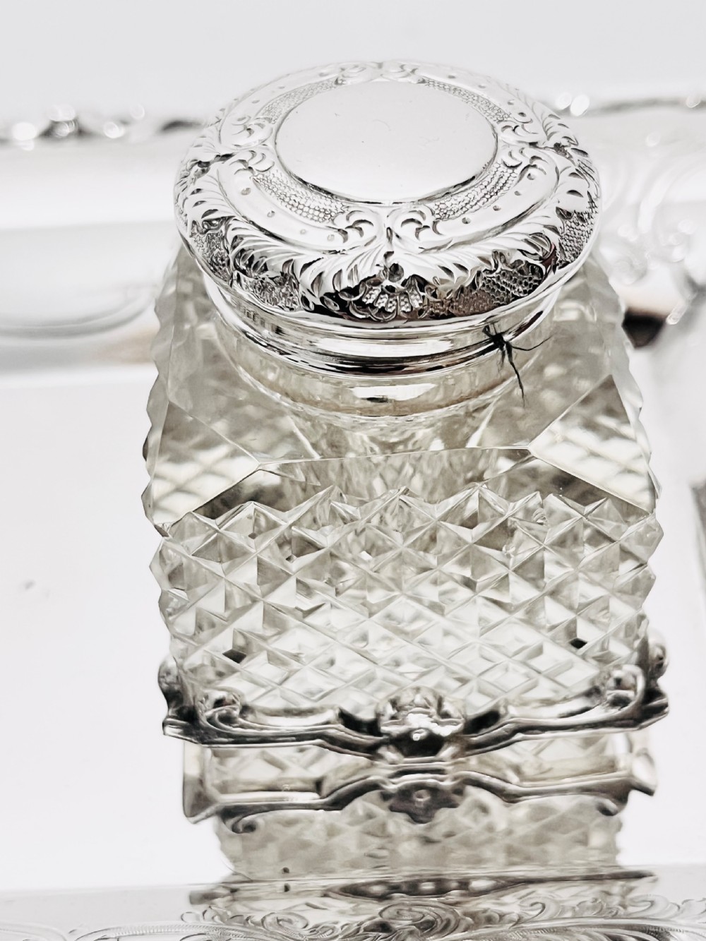 Antique silver plated inkstand by Walker & Hall c1880 View IV