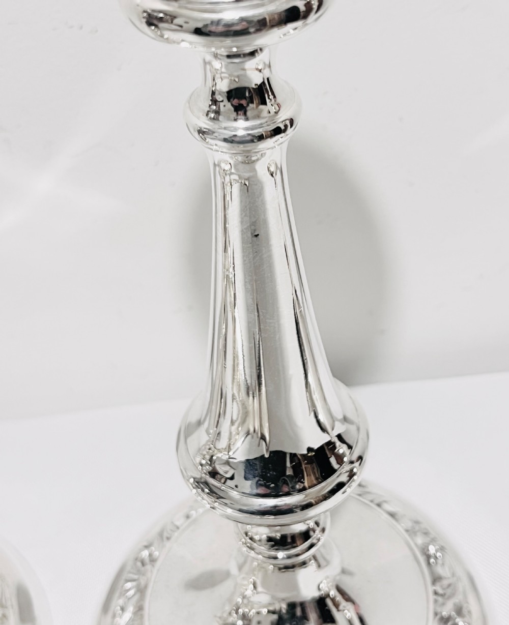 Set of four antique silver plated candlestick c1880 by GR Collis & Co View VI