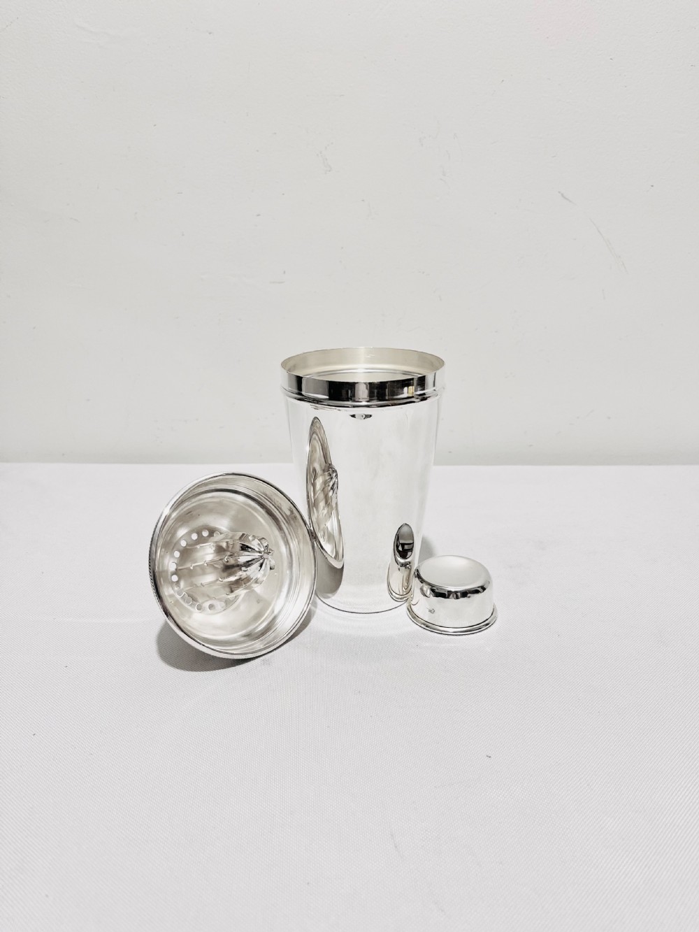 Unusual silver plated cocktail shaker by James Dixon & Sons c1920 View II