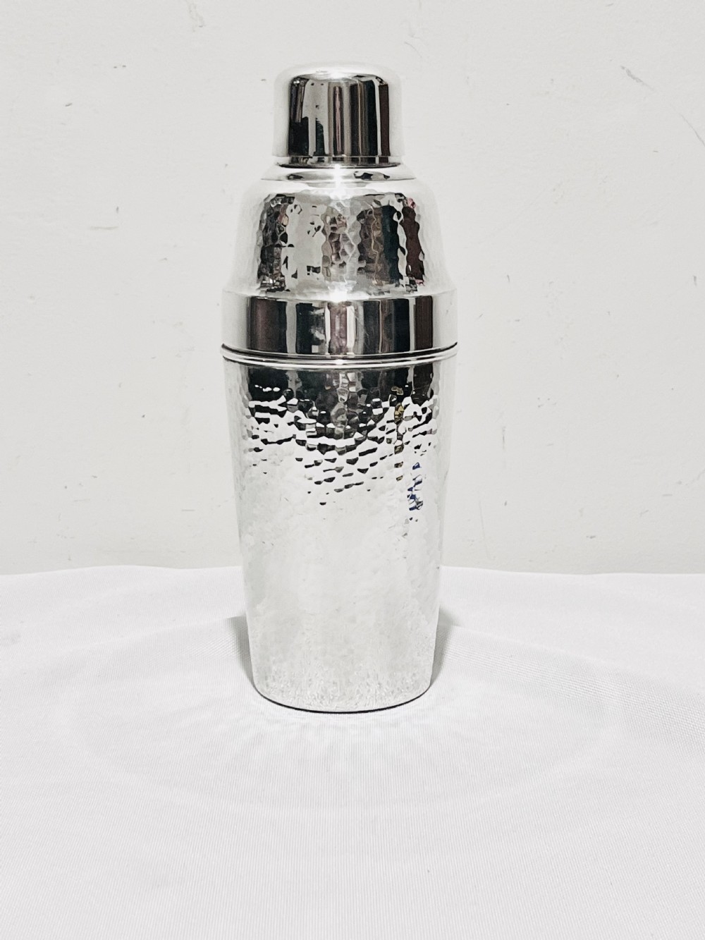 Antique silver plated cocktail shaker by Mappin & Webb with juicer