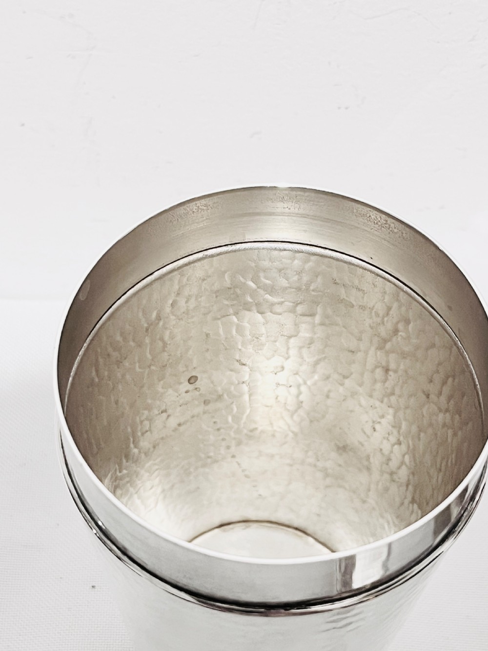 Antique silver plated cocktail shaker by Mappin & Webb with juicer View VI