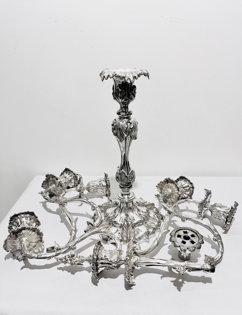 Antique cast candelabra suite by Elkington & Co c1880 View III