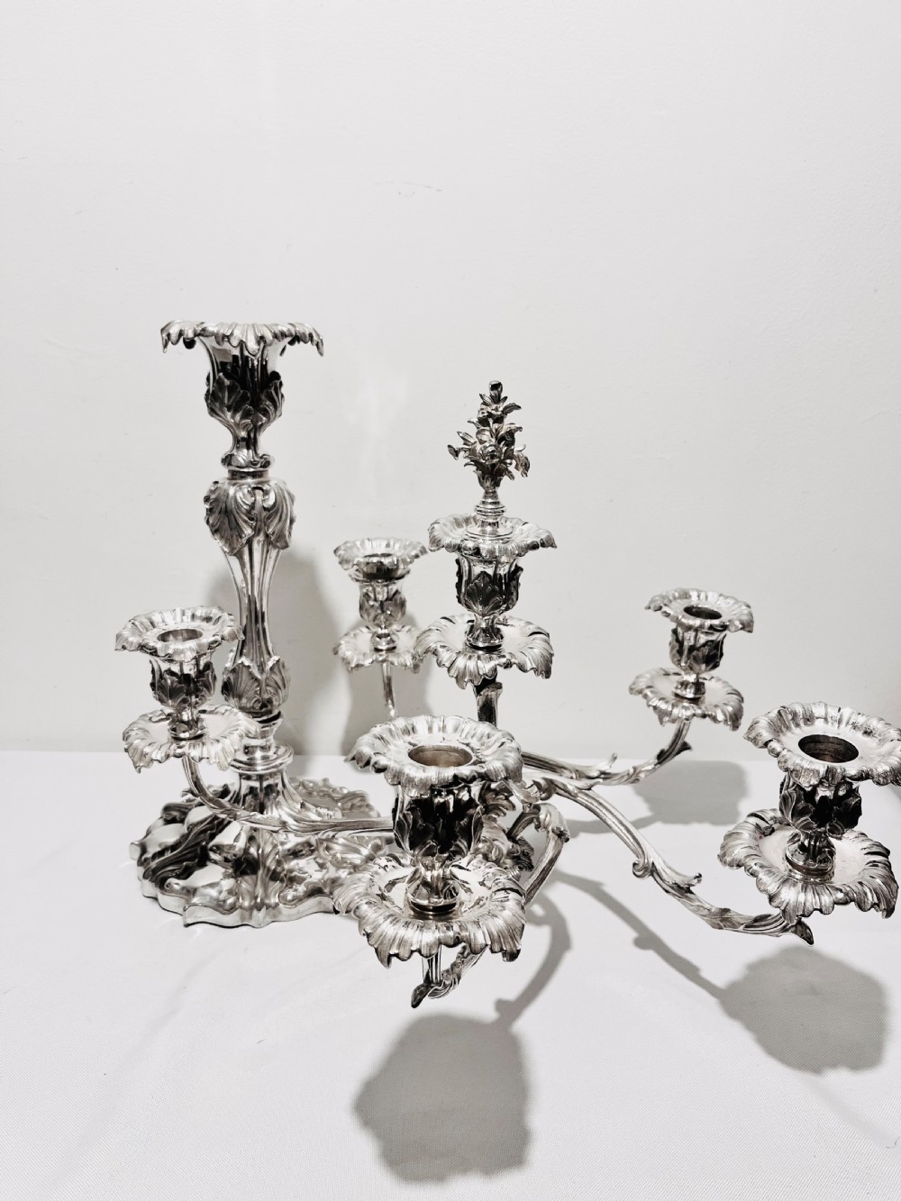 Antique cast candelabra suite by Elkington & Co c1880 View VIII