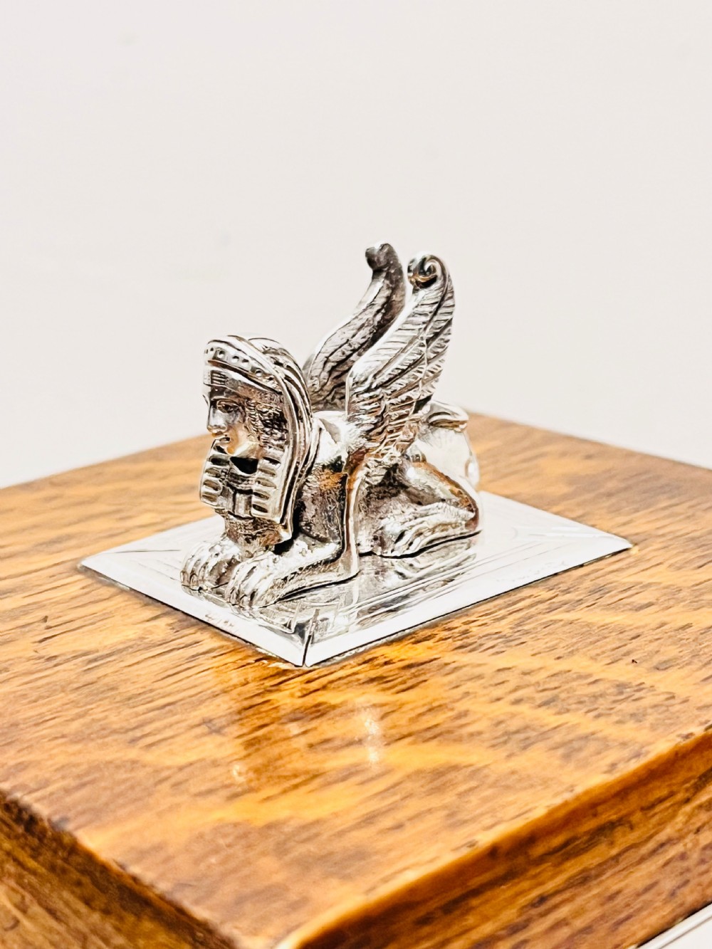 Antique silver plated & oak biscuit box c1880 View V