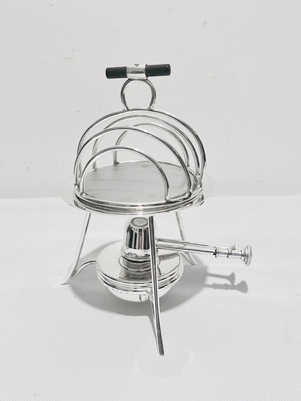 Antique novelty silver plated heated toast rack by Asprey & Co c1920
