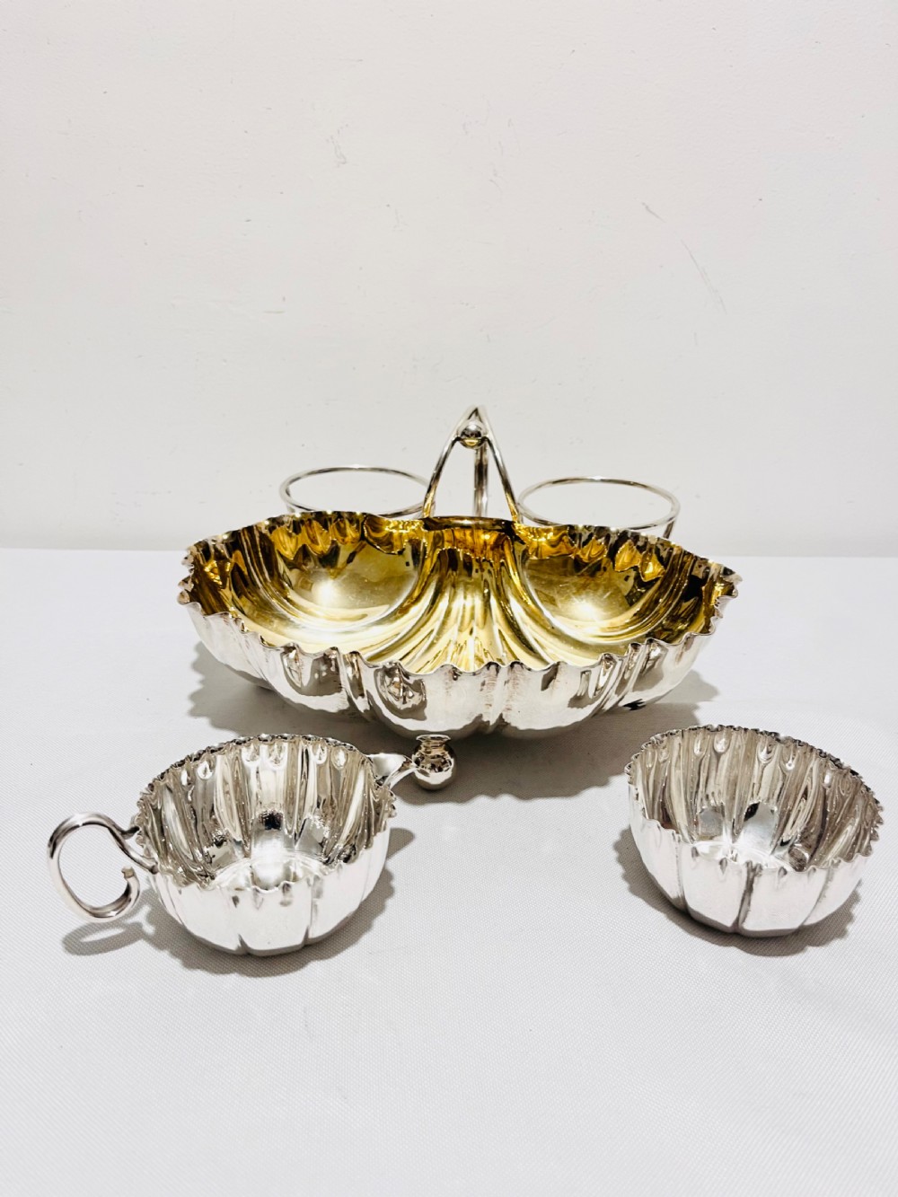 Antique Silver Plated Strawberry Set by Benetfink & Co c1880 View III