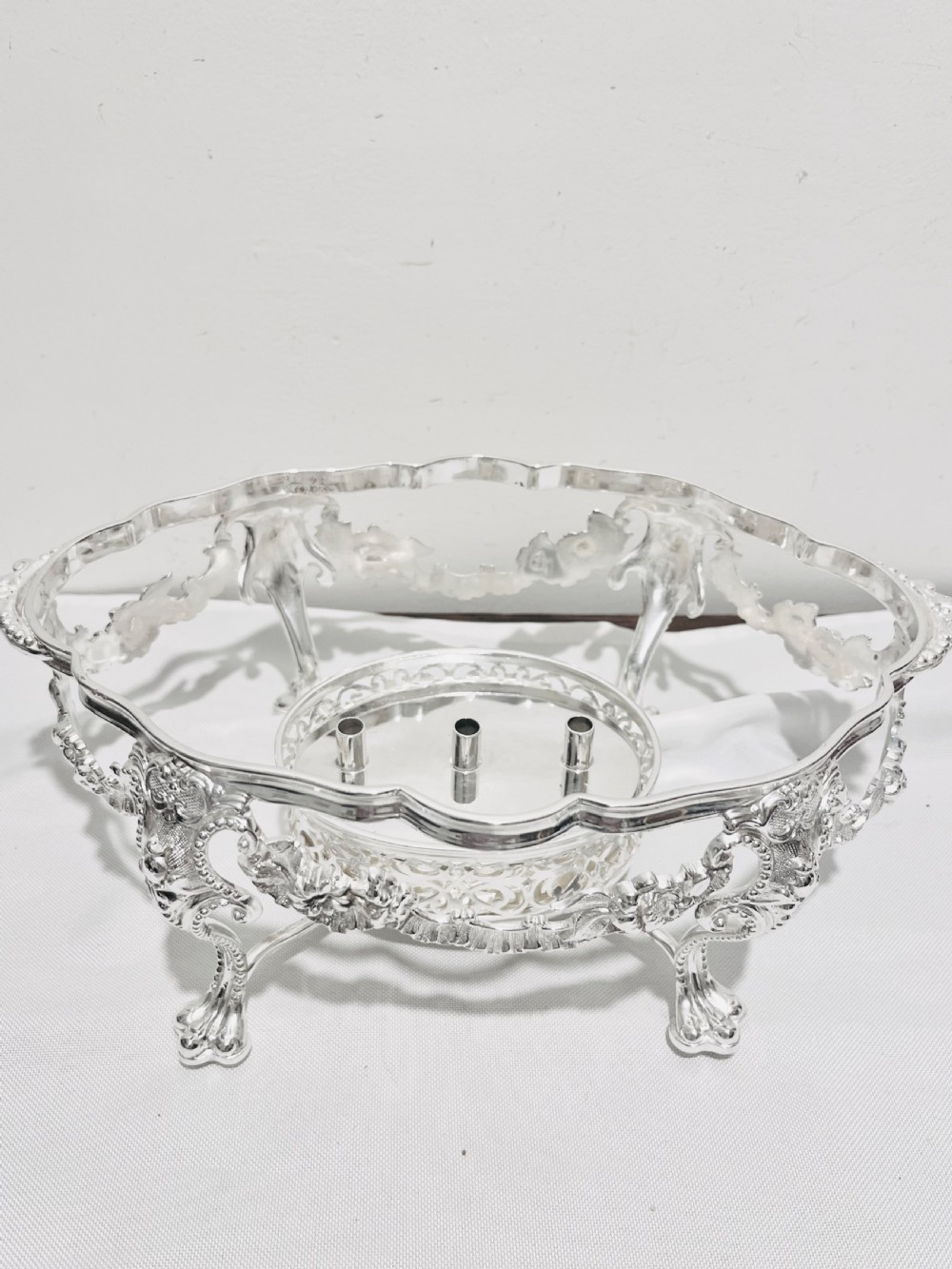 Antique Silver Plated Entree Dish on Stand by James Dixon & Sons c1870 View VII