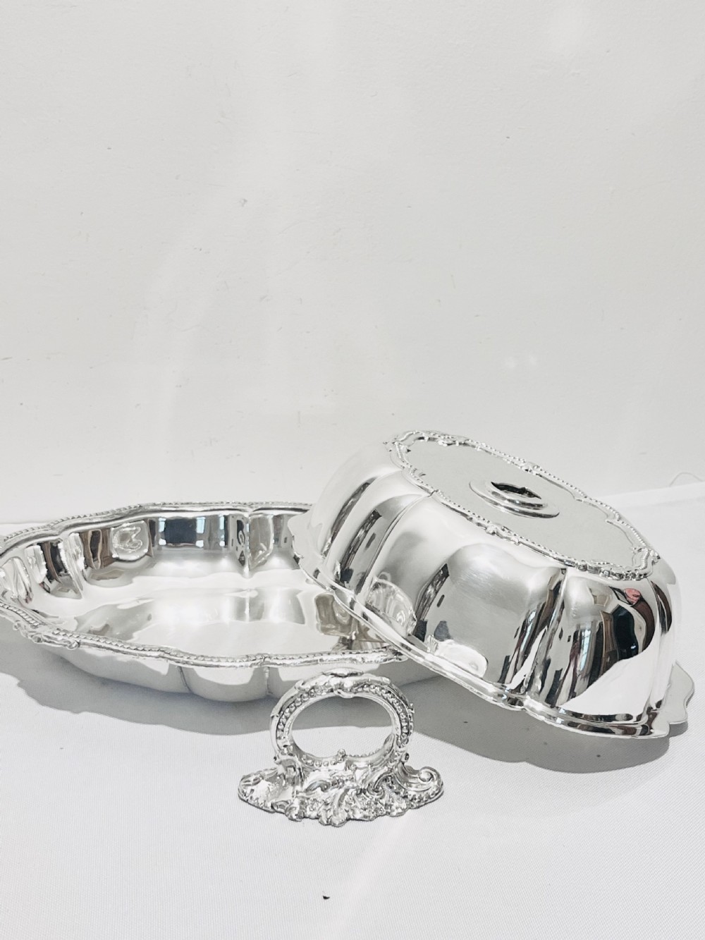 Antique Silver Plated Entree Dish on Stand by James Dixon & Sons c1870 View XI