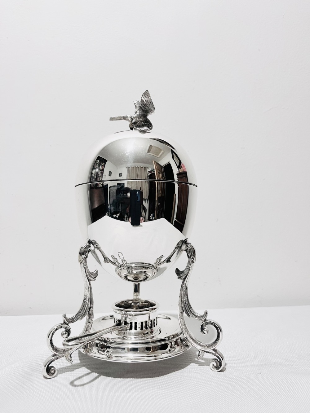 Antique silver plated egg coddler/boiler c1880