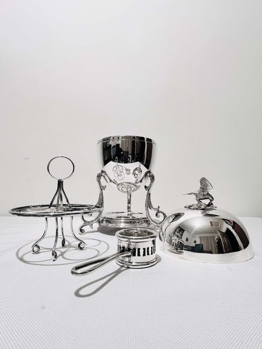 Antique silver plated egg coddler/boiler c1880 View IV