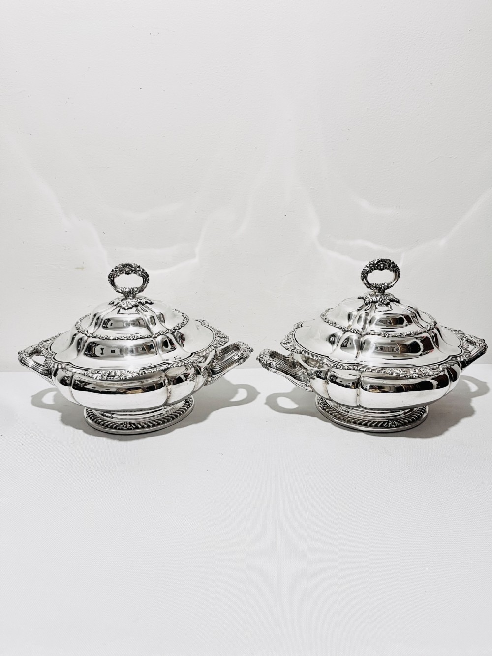 Pair of antique  silver plated tureens by Tiffany & Co c1880