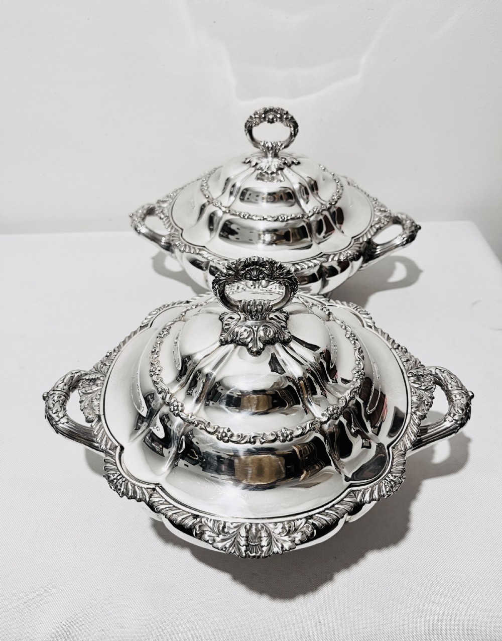 Pair of antique  silver plated tureens by Tiffany & Co c1880 View IX