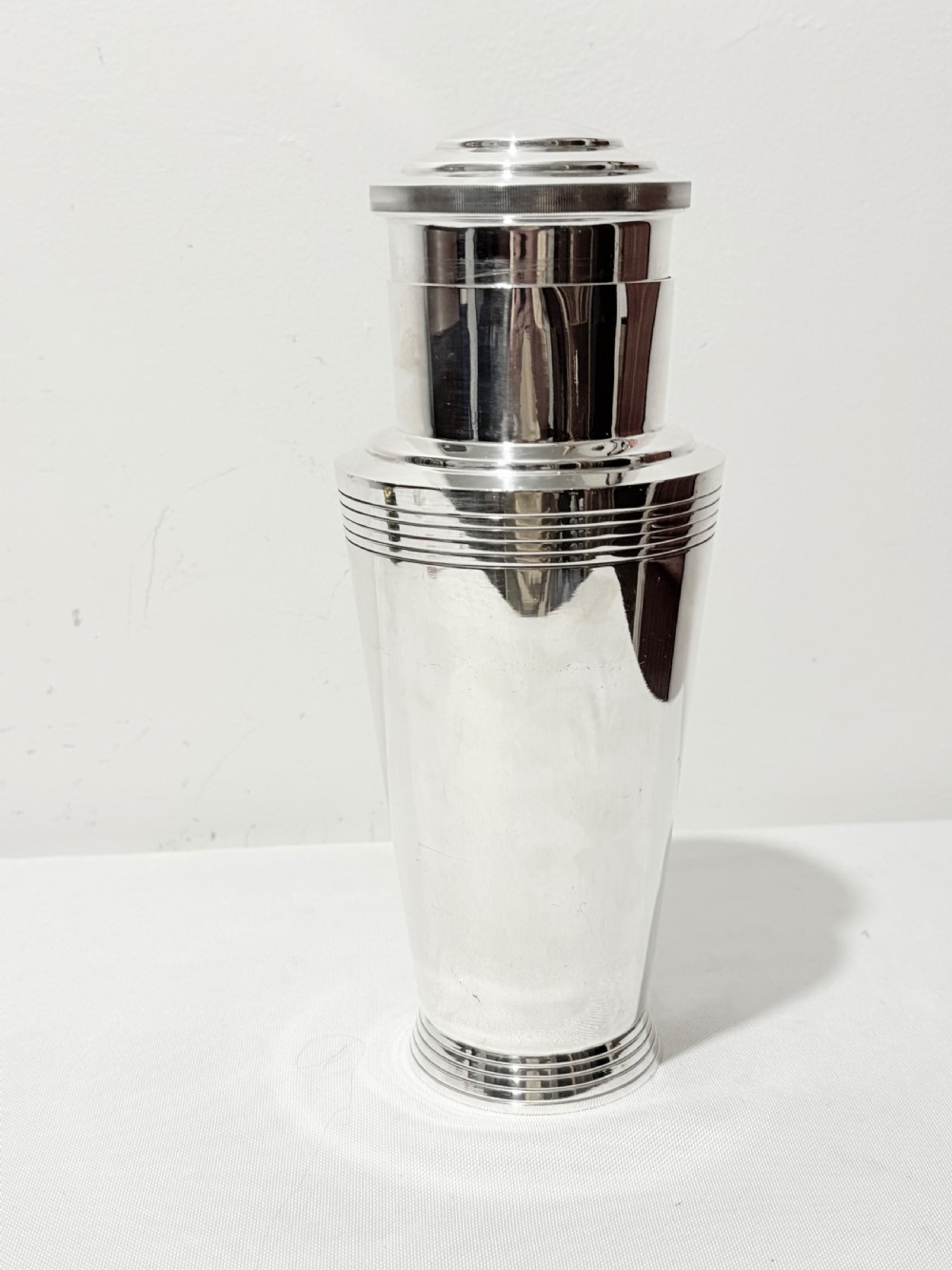Keith Murray designed for Mappin & Webb silver plated cocktail shaker c1930