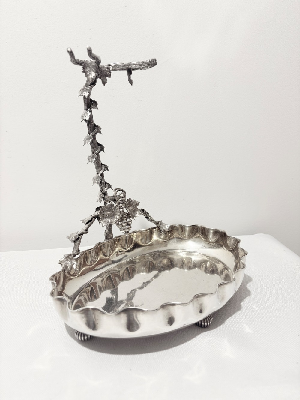 Antique silver plated grapes stand by Mappin & Webb c1880