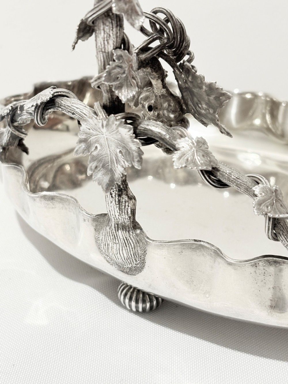 Antique silver plated grapes stand by Mappin & Webb c1880 View VIII