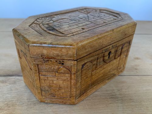 JERUSALEM PALESTINE JUDAICA OLIVEWOOD CARVED ETROG BOX BEZALEL SCHOOL - ADDITIONAL PHOTO 1