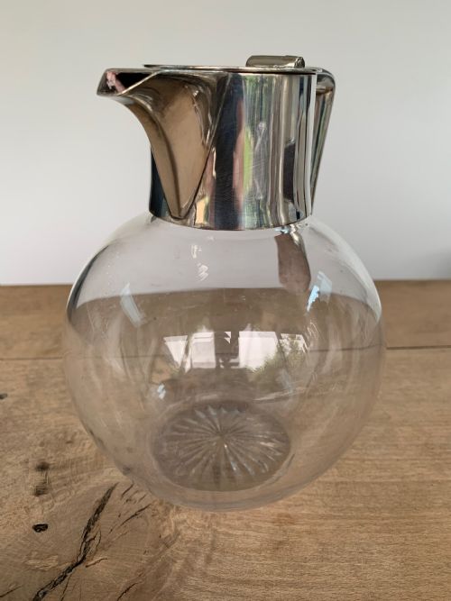 HUKIN HEATH SILVER PLATED CUT GLASS CLARET JUG DESIGNED BY DR CHRISTOPHER DRESSER MODEL NUMBER 2922 CIRCA 1890 - ADDITIONAL PHOTO 5