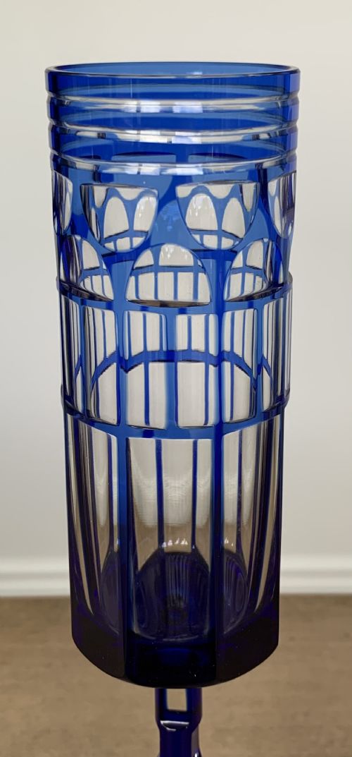 EXCEPTIONALLY FINE AND RARE PAIR OF MOSER CRYSTAL CHAMPAGNE FLUTES DESIGNED BY OTTO PRUTSCHER 18801949 WIENER WERKSTTTE DESIGN CLASSICS - ADDITIONAL PHOTO 7