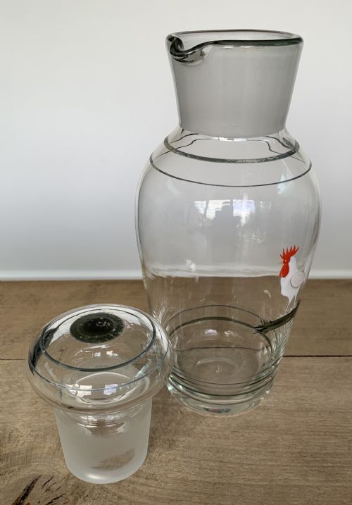 ART DECO ENAMELLED GLASS COCKEREL OR ROOSTER COCKTAIL SHAKER - ADDITIONAL PHOTO 6