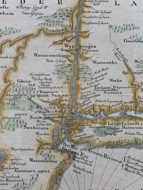 ANTIQUE MAP OF NEW NETHERLANDS WITH A VIEW OF NEW AMSTERDAM NOW NEW YORK AD 1656 FROM DT VALENTINES MANUAL 1852 - ADDITIONAL PHOTO 3