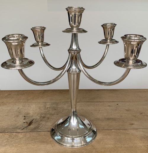 ITALIAN FOUR BRANCH SILVER CANDELABRA - ADDITIONAL PHOTO 1