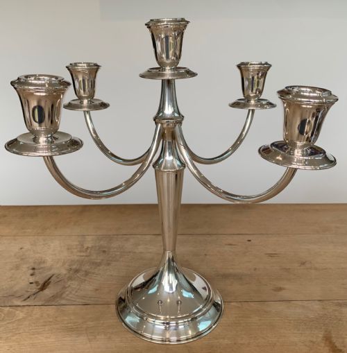 ITALIAN FOUR BRANCH SILVER CANDELABRA - ADDITIONAL PHOTO 2