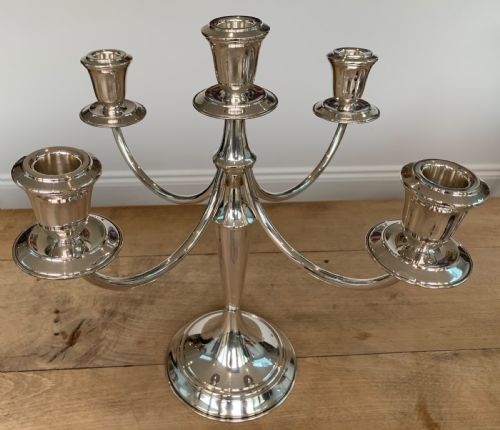 ITALIAN FOUR BRANCH SILVER CANDELABRA - ADDITIONAL PHOTO 4