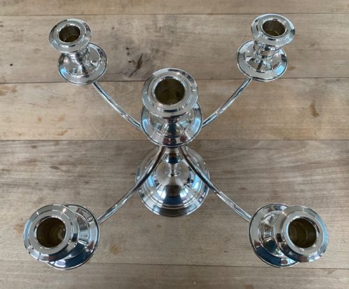 ITALIAN FOUR BRANCH SILVER CANDELABRA - ADDITIONAL PHOTO 5