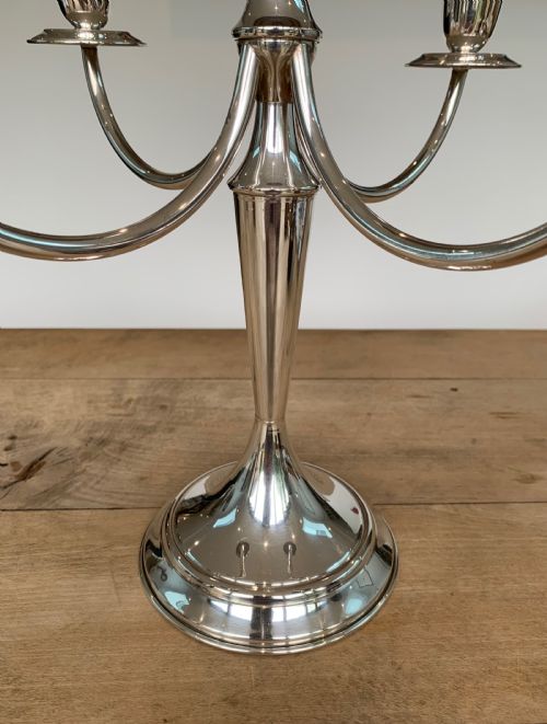ITALIAN FOUR BRANCH SILVER CANDELABRA - ADDITIONAL PHOTO 6