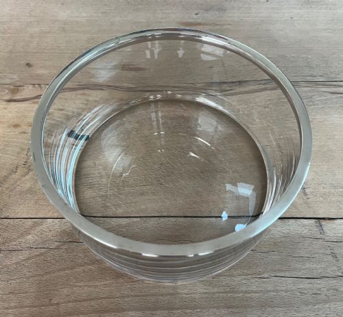 A FINE STERLING SILVER RIMMED GLASS BOWL - ADDITIONAL PHOTO 2