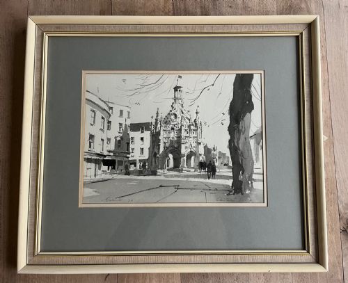 STANLEY ORCHART BRITISH 1920 2005 WATERCOLOUR MARKET CROSS CHICHESTER SUSSEX - ADDITIONAL PHOTO 3