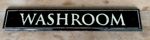 RECLAIMED VINTAGE HANDPAINTED WOODEN WASHROOM SIGN